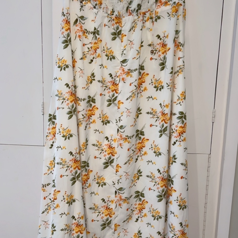 Petal & Pup White Floral Midi Dress with Yellow Blooms - Picture 6 of 7